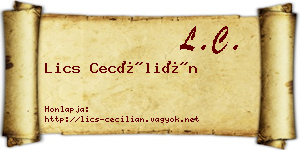 Lics Cecílián névjegykártya